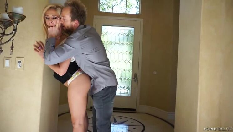 Blonde Whore Cherie Deville Gives Handjob to Big Cock Ryan Madison