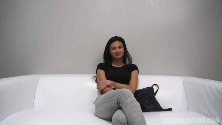 Brunette Babe Adela in Steamy European Scene