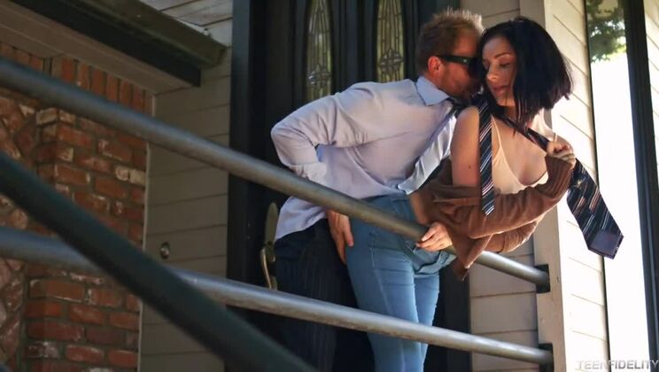 Amanda Aimes gagged and fucked hard by Ryan Madison outdoors