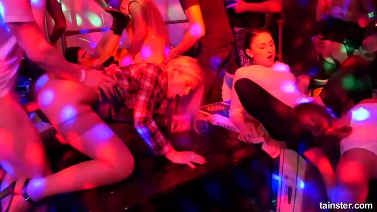 Eveline Dellai Swallows Loads in Interracial Orgy - Part 2