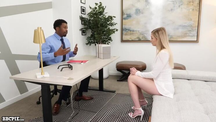 Blonde Loves Creampie Therapy From Big Black Cock