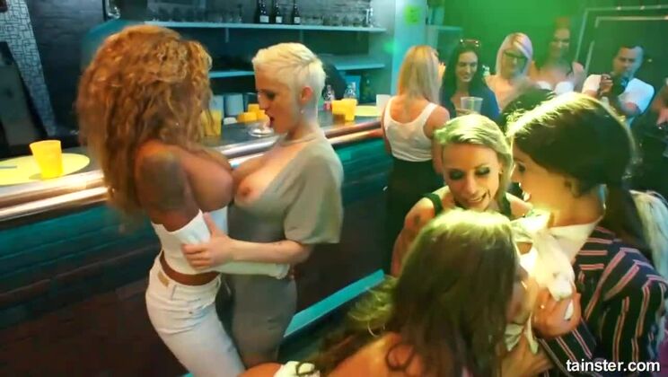 Big tits blonde Tiffany Tatum dominates brunette Tina Kay in lesbian scene