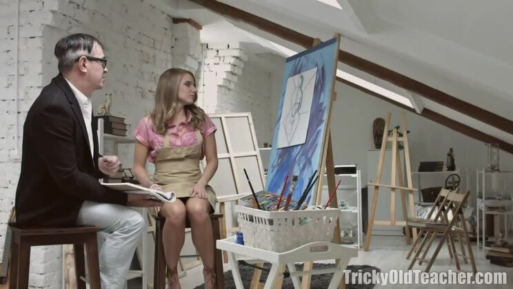 Young dad dominates old teacher in hot scene