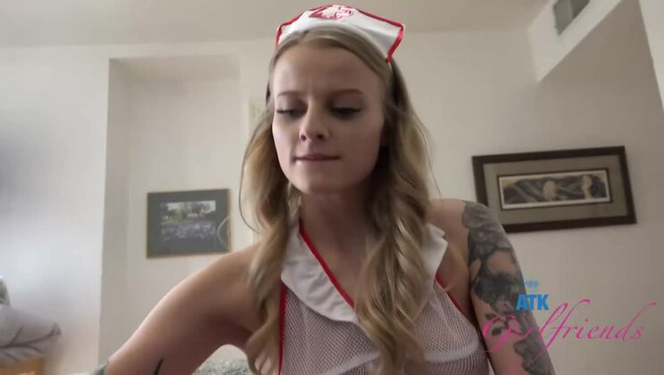 Blonde Nurse Paris White Gets Double Penetration