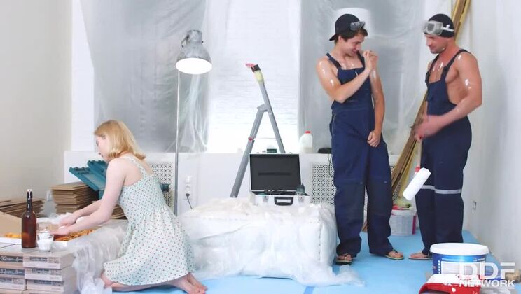 European Teenager Enjoys Double Action