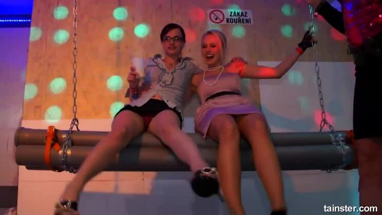 Blonde MILF Party - Vivien1, Leony Aprill, and Welli in CFNM Fun