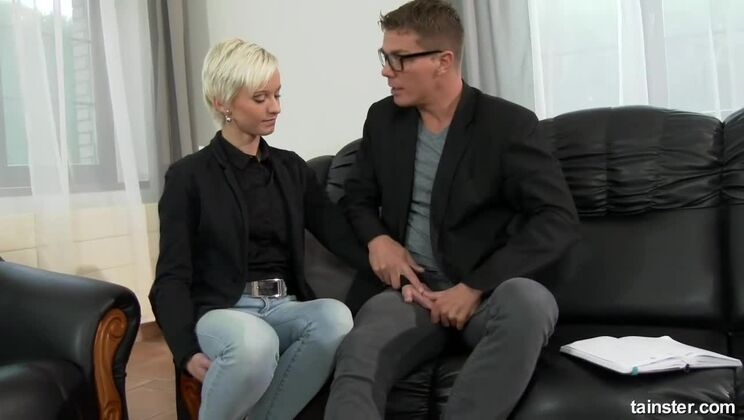 Pissing and Fingering a Blonde Teen