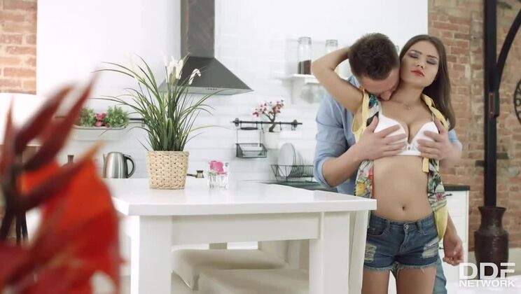 Hardcore Kitchen Sex with a Russian Brunette Teen