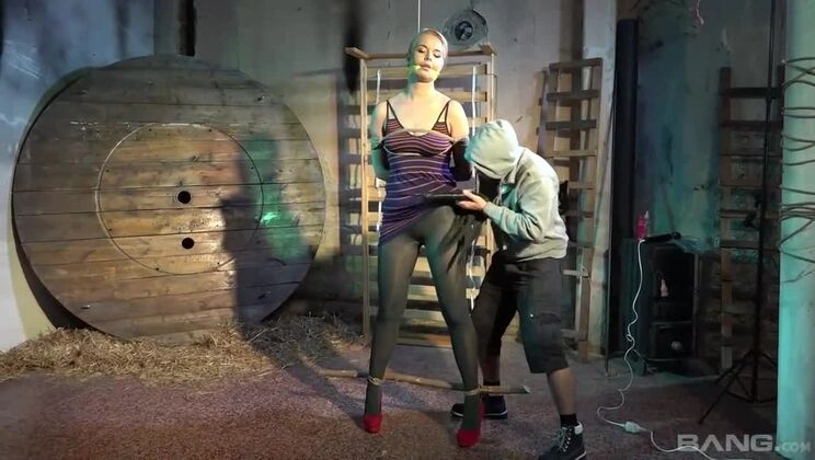 Bound Blonde Nikky Dream Cums with Sex Toys