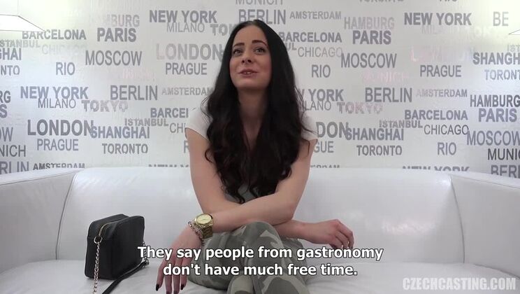 European Brunette Lucie in Czech Casting
