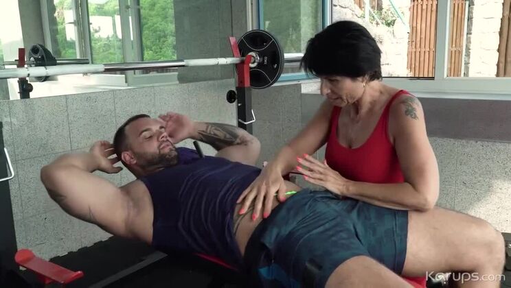 Young Stud For Granny Petra T - Tattooed Cock