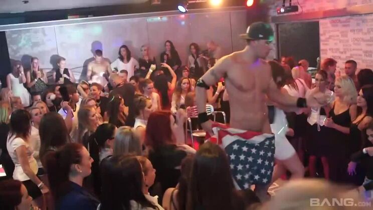 Tattooed MILFs in Stockings at Orgy