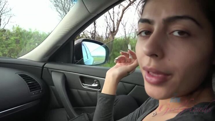 Skinny Brunette Gets a Creampie Surprise