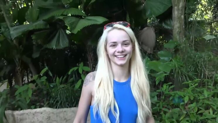 Elsa Jean's Big Cock Footjob Ends in Creampie