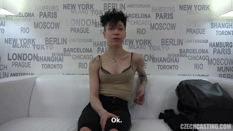 Small Tits Brunette Alina's European Casting