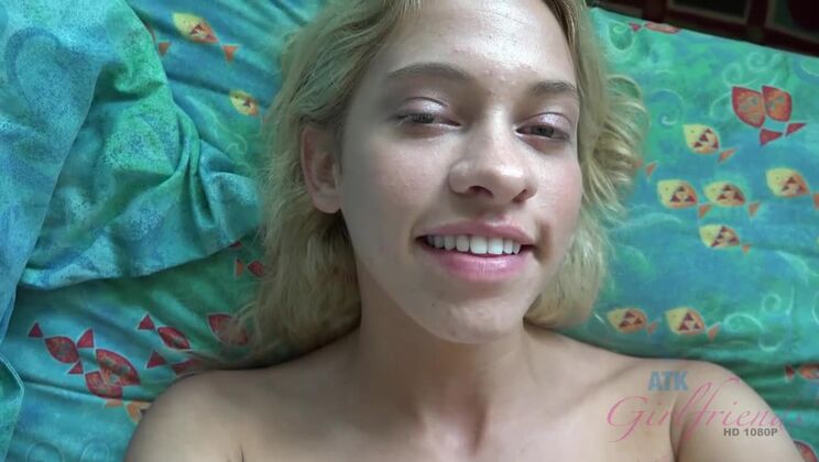 Blonde and Small Tits: Khloe's Cumshot