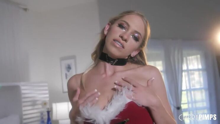 Blonde Khloe Kapri's Wet Christmas Gift