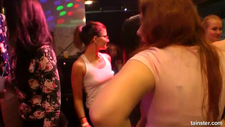 Handjob and Deepthroat Action at CFNM Party