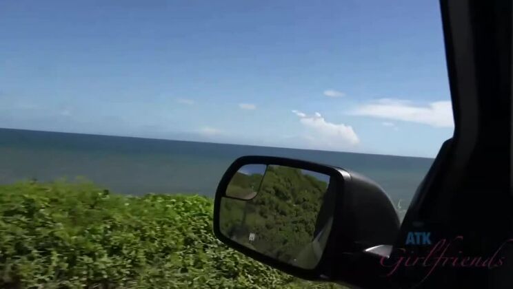 Ashley Lane gets creampied in car POV