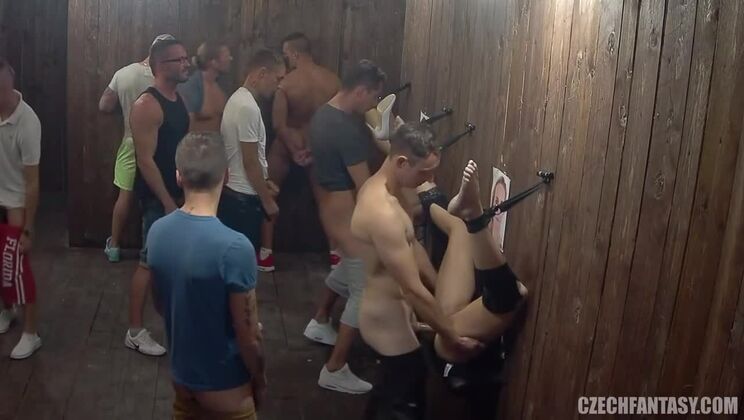 Blonde Czech Girl with Stockings and Big Tits