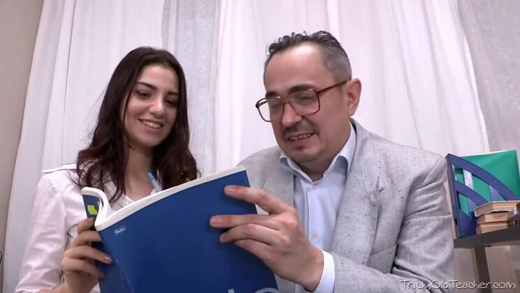 Old Man Fucks Young Russian Brunette