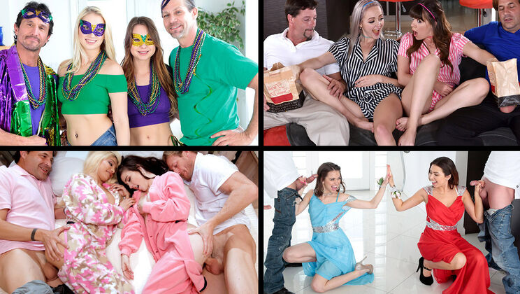 Hot Stepdaughters Swapping and Fucking Hardcore