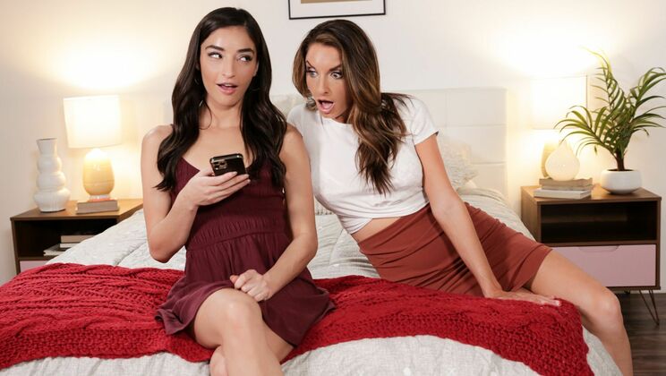 Big Tits Lesbian MILF Seduces Teen