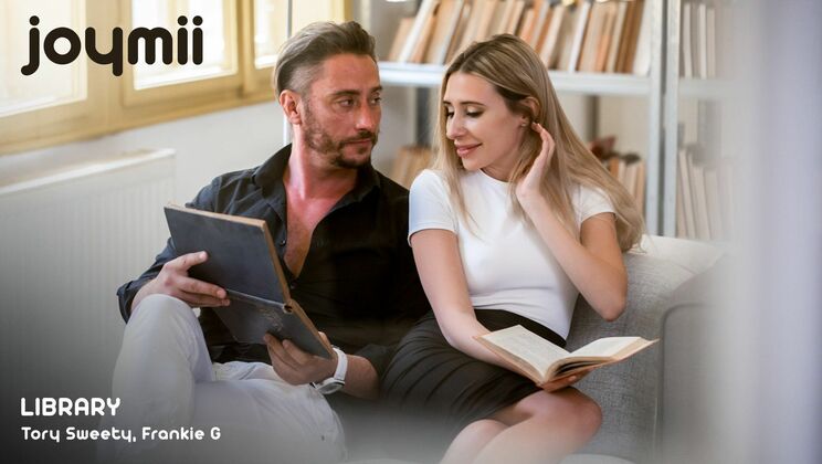 Frankie G gives blonde babe a messy library facial