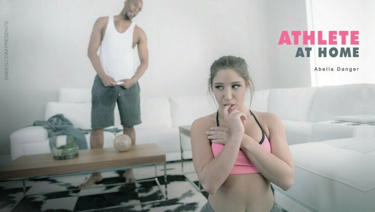 Shaved Pussy Abella Moans on Big Black Cock