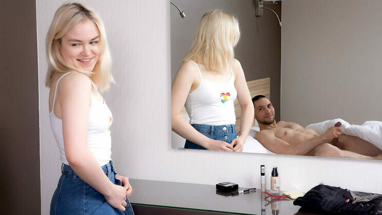 Shaved and Small Tits: Maya Morgan's Blowjob