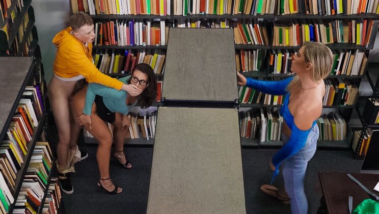 Skinny Librarian Enjoys Doggystyle