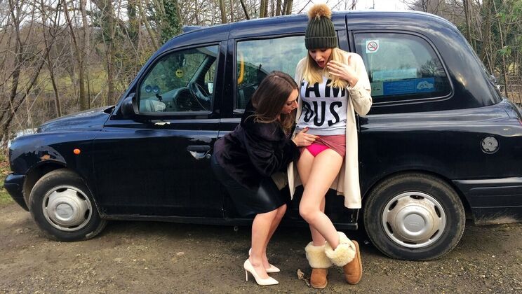 Blonde Babe Danielle Maye Fingers Ass in Outdoor Lesbian Scene