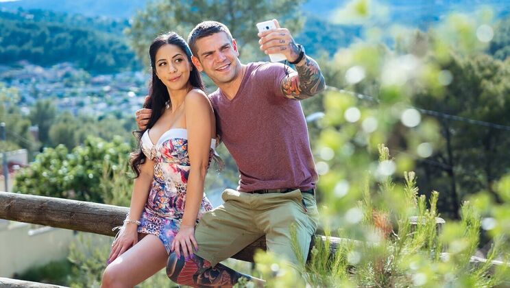 Sunset Sex with Big Titted Beauty and Her Stud