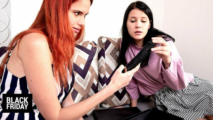 Viola and Angel: Lesbian Unboxing and Fucking on Black Friday