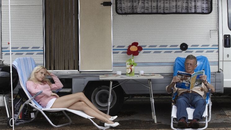 Blonde Bitch Gets Bored Camping