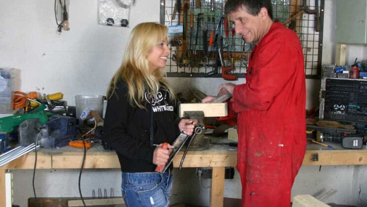 Old and Young Lovers: Andre and Sharka Blue's Wooden Fuck