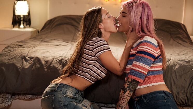 Babes with Hairy Pussies in Lesbian Action