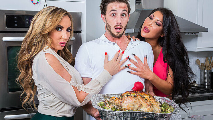 August Taylor, Richelle Ryan, and Lucas Frost in a Wild Lesbian Threesome