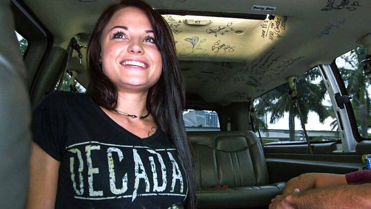 Brunette Fucks and Sucks on Bus