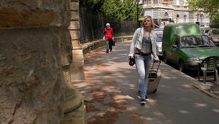 Angel Black, Blonde Tourist, Gets Anal Sex with Stranger