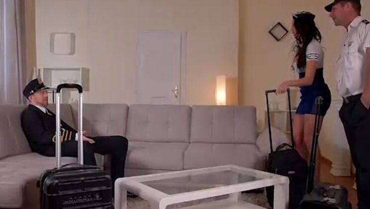 High Heels and Hardcore: Stewardess Gets DP