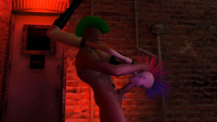 Huge Cock Anime Blowjob - SentiMetal Tattooed Babe Outdoor