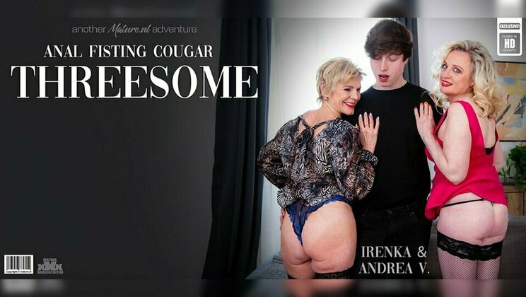 Irenka and Andrea V.'s Anal Threesome with a Young Guy and a Dildo