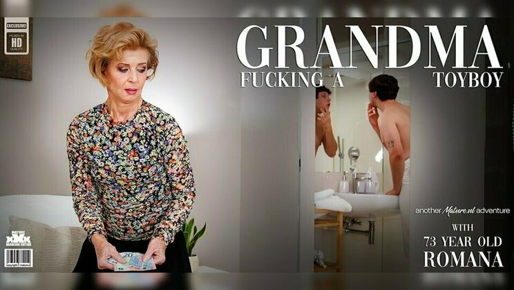 Lenny Comes All Over Granny Romana's Pantyhose