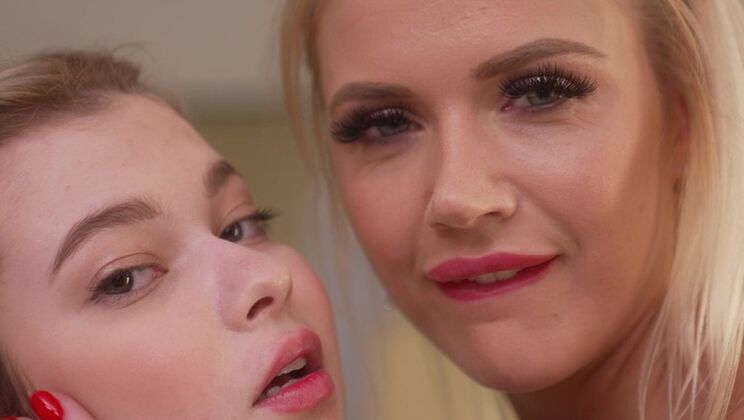 Teenage Daughter and Stepmom in Blistering Group Sex