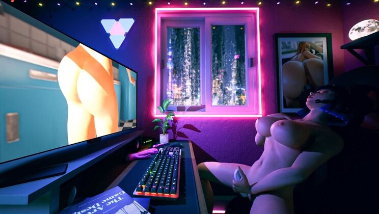 Cumshot on Redhead's Big Tits