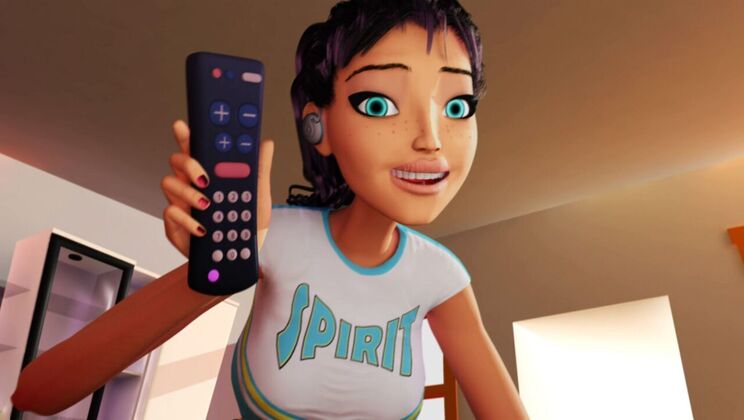 Teen Cheerleader Teasing in Uniform