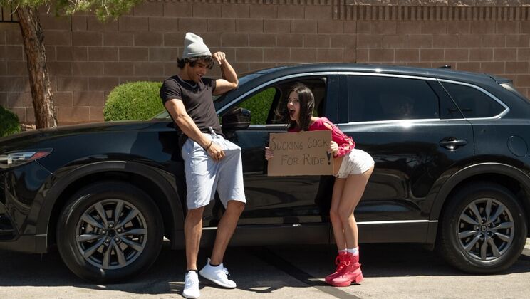 Spanking and Sucking on the Road