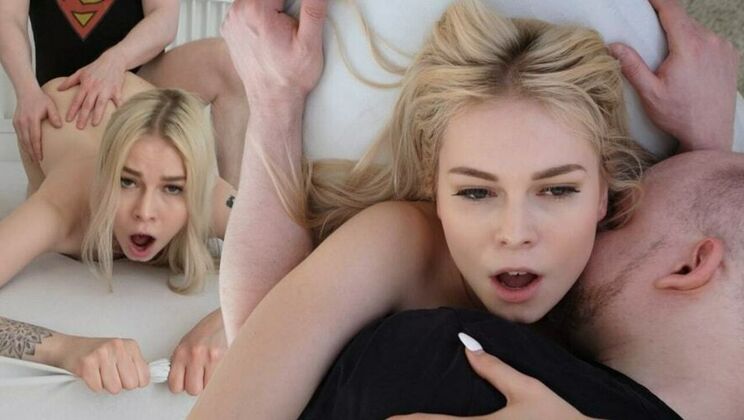 3 Times Creampie for Petite Blonde Teen