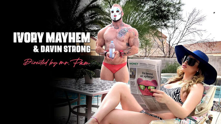 Femdom Ivory Mayhem Puts Davin Strong in Bondage